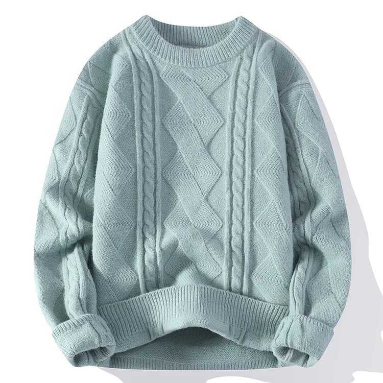 Autumn Winter New Fashion Mens Simple Solid Color Casual Trendy Oneck Long Sleeve Knitted Sweaters Male Pullover Tops ClothesZ250918