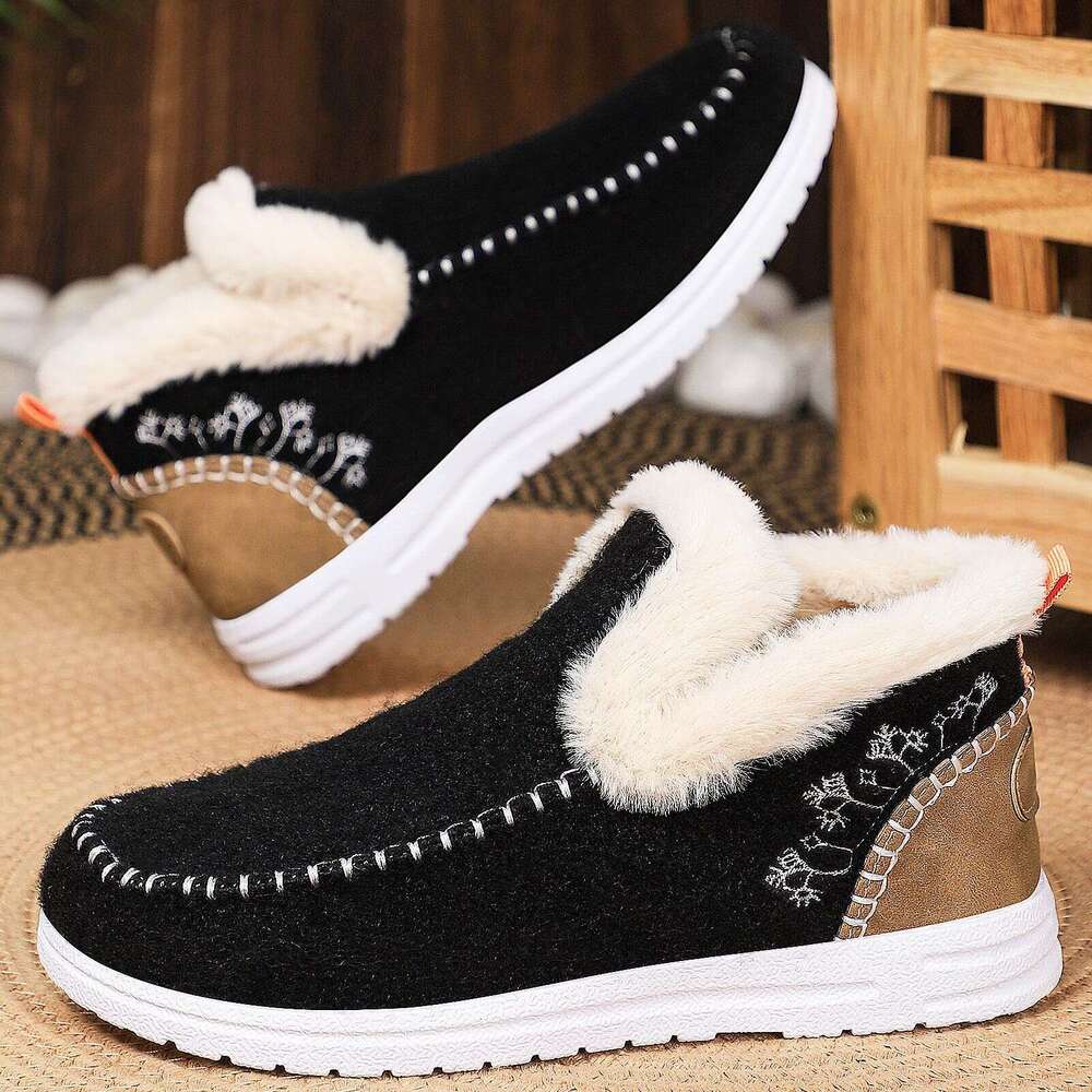 Winter with Fleece Lining, Thickened Cotton Shoes for Women, Cold-Proof Free shipping new and Warm Snow Boots, Slip-On Fashion Short Boots