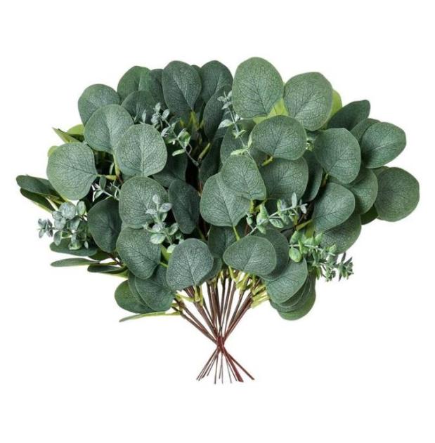 Decorative Flowers Wreaths Fake Eucalyptus Leaves Stem Artificial Greenery Branches 10Pcs Silk Garland For Farmhouse Wedding Par2010452