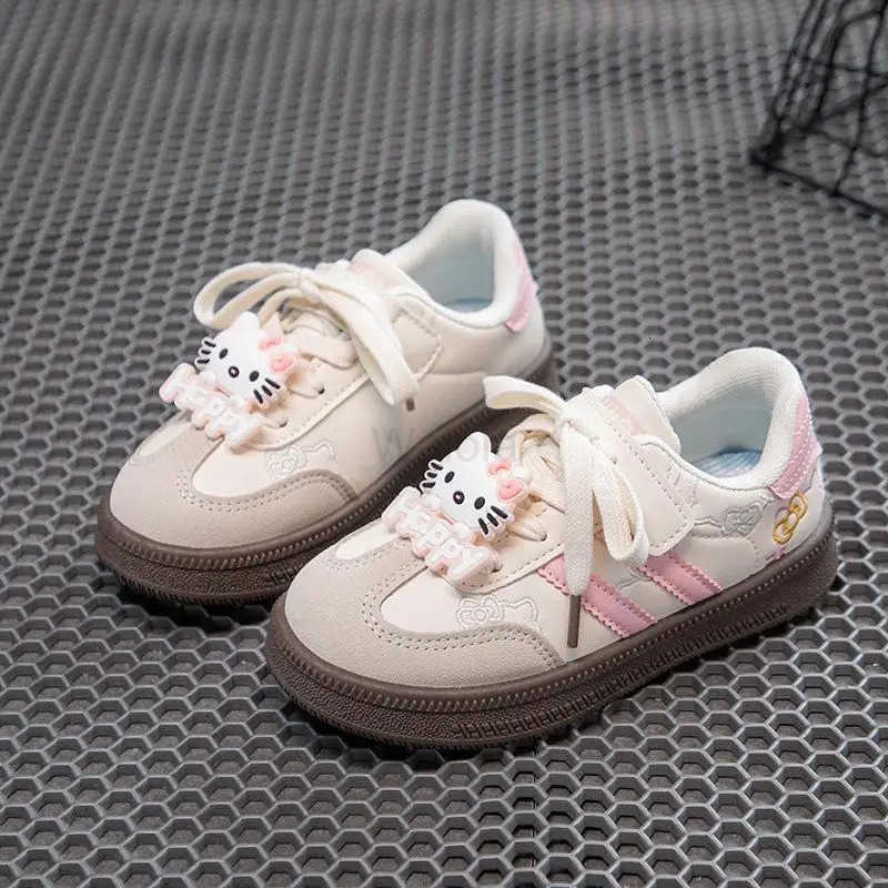 Sanrio Hello Kitty Girls German Training Shoes Anime Spring Autumn New Kawaii Sports Shoes Cartoon Leather Breathable Sweet L250910