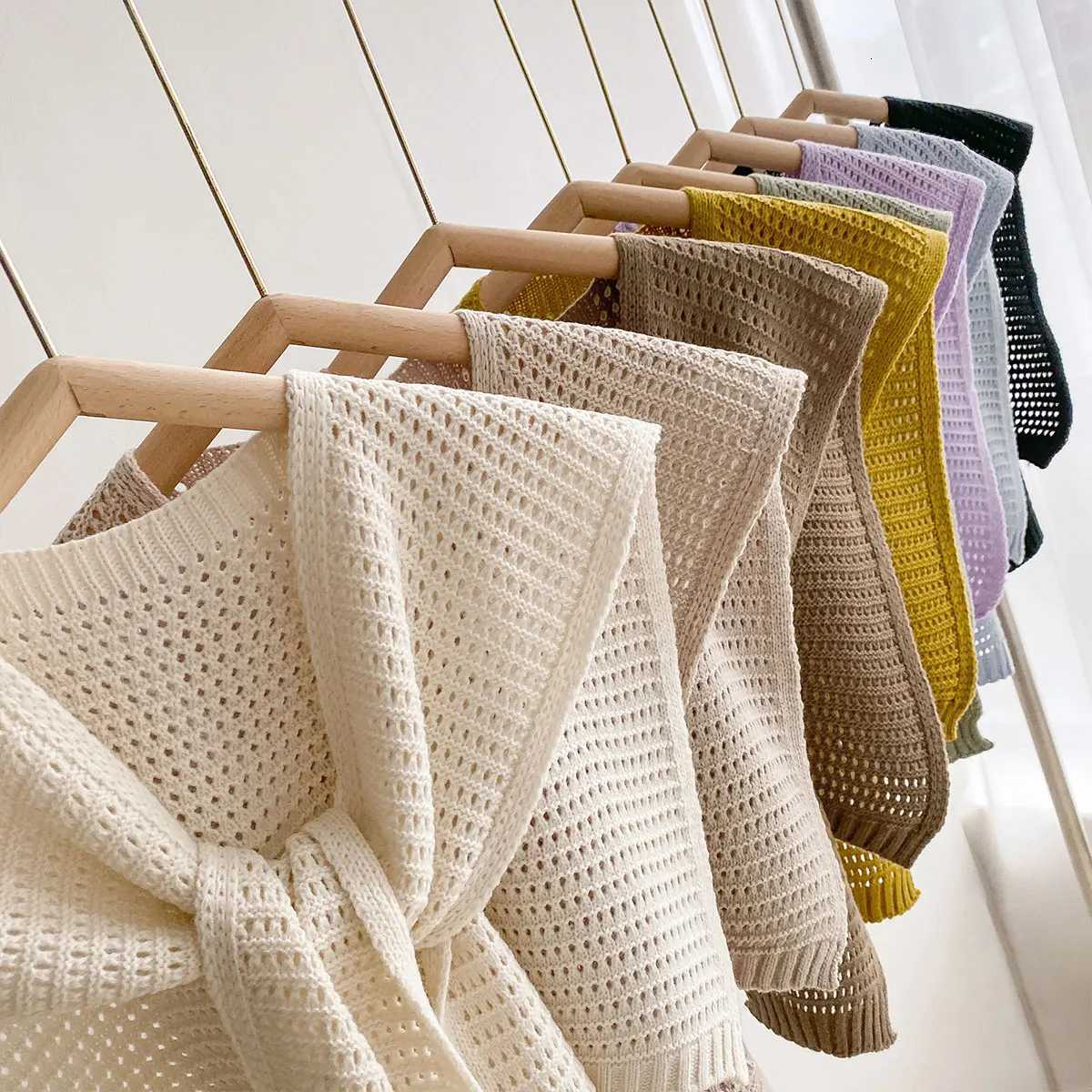 Korean Leisure Versatile Knitted Shl Summer Air Conditioning Fake Collar Neck Ce Shoder Solid color Scarf For Wen Y250918