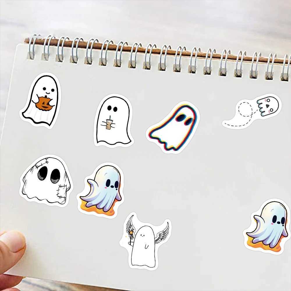 100pcs Funny Cartoon Ghost Stickers For Luggage Guitar Phone Diary Waterproof Graffiti Kids Toy DIY Cute Spooky Laptop Decals C250918