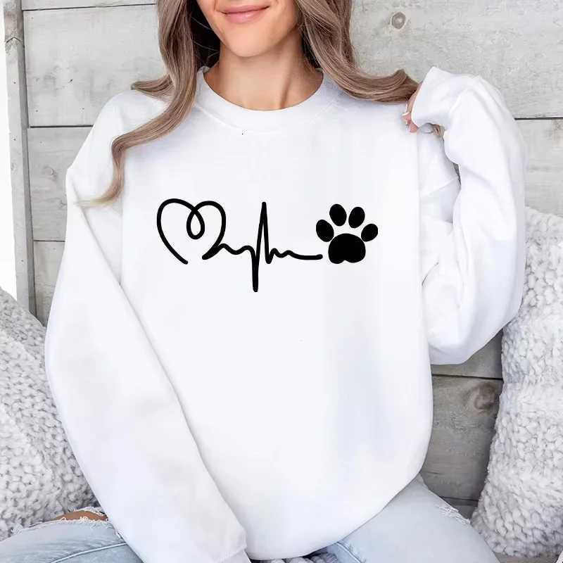2025 Womens Sweatshirts Cute Print O Neck Tops Casual Jogging Pullover Autumn Winter Long Sleeves Women ClothingZ250918