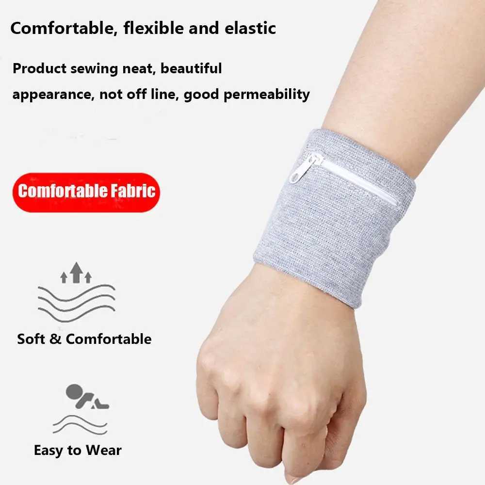 Unisex Colorful Cotton Wrist Band Wrist Protection Purse Bag With Zipper Pocket Sports Wristband For Gym Sports Running Cycling J251211