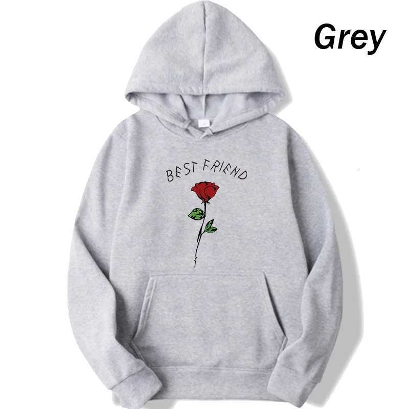 Funny Rose Print Hoodie Best Friends Hoodie Womens Casual Pullover HoodieZ250918