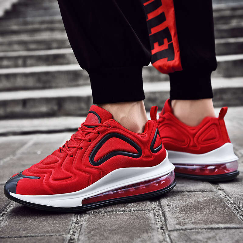 Full Sole Air Cushion Autumn All Black Couple Sneakers Versatile Brand Middle School Students Shock Absorption Men's Trendy Shoes