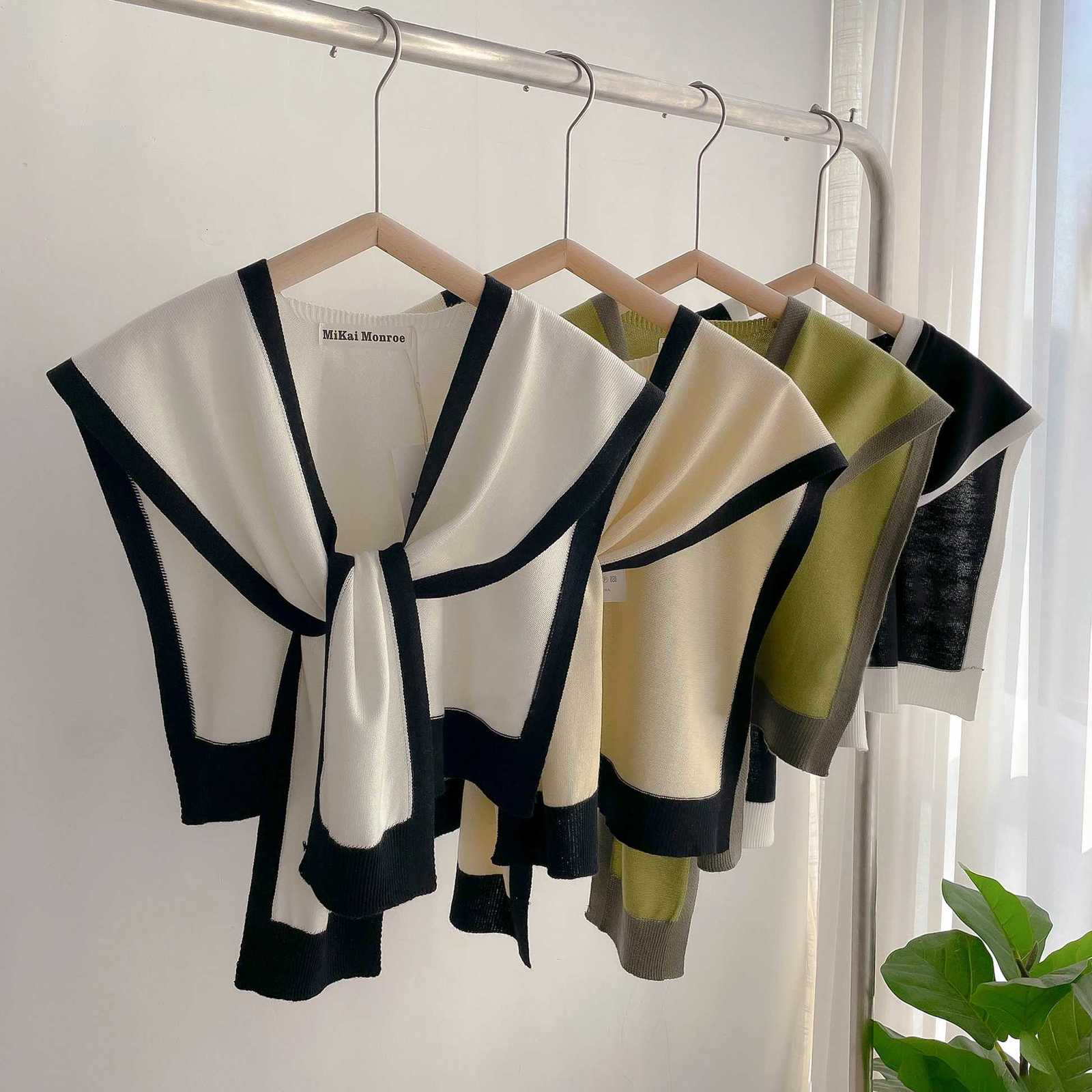 2025 Spring And Autumn Knitted Shl With Summer Off AirConditio Ro Neck And Shoder Scarf Casual Fashion Outdoor Y250918