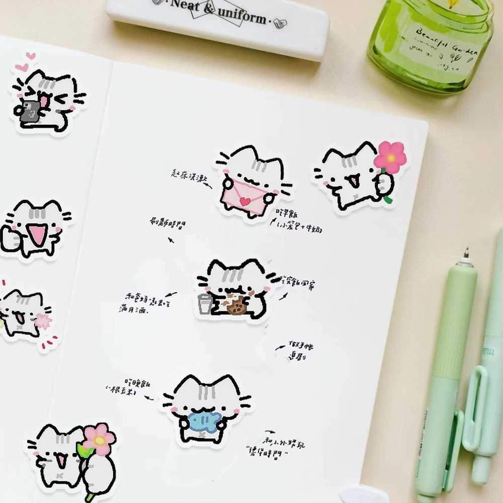 103050pcs Color Little Cat Stickers Aesthetic Cute Animal Cartoon Decals Funny DIY Scrapbook Stationary Waterproof Sticker Toy C250918
