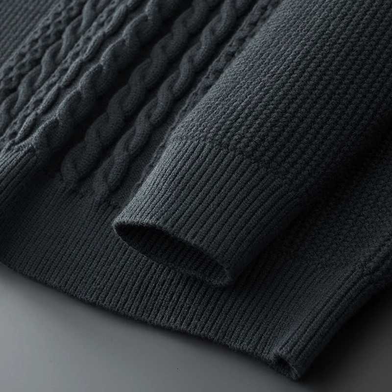 8XL 7XL 6XL 2023 New Deep Winter Top Quality Thick Warm Sweater Men Vintage Twist Mens Sweaters Half Turtleneck Knitted PulloverZ250918