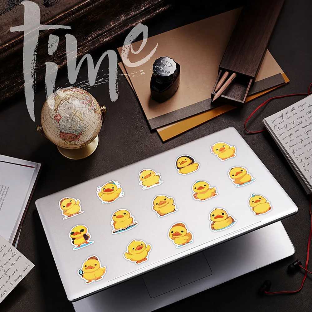 50PCS Cute Yellow Duck Sticker Children Award Decals Stationery Phone Laptop Water Bottle Luggage Desk Door Waterproof Stickers C250918