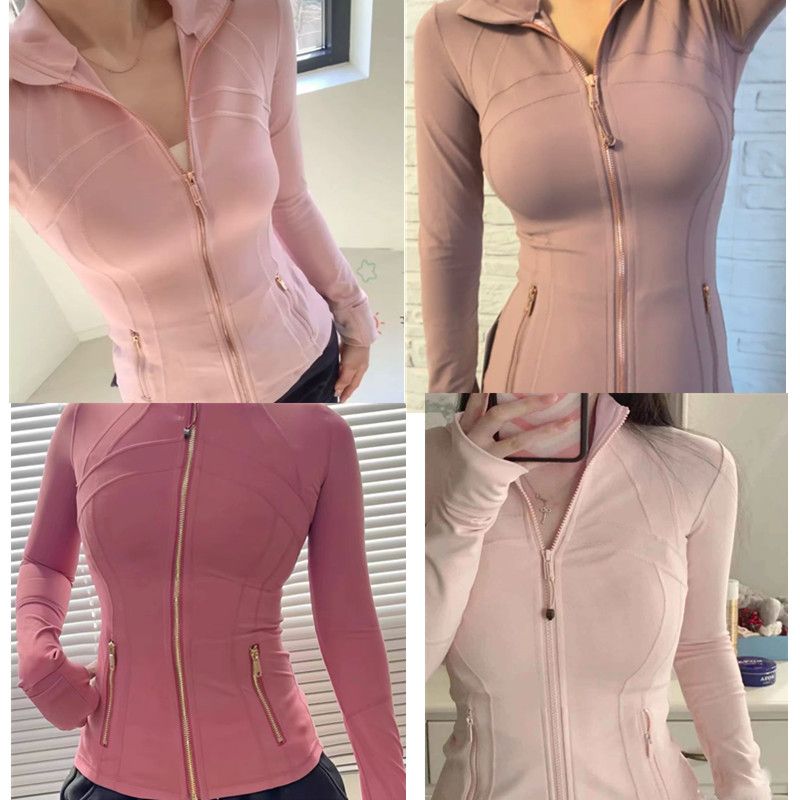 Women Yoga White gold Jackets Women Sports Jacket Workout Sports gym Coat Jackets Sports Quick Dry Active Top Solid Zip Sweatshirt