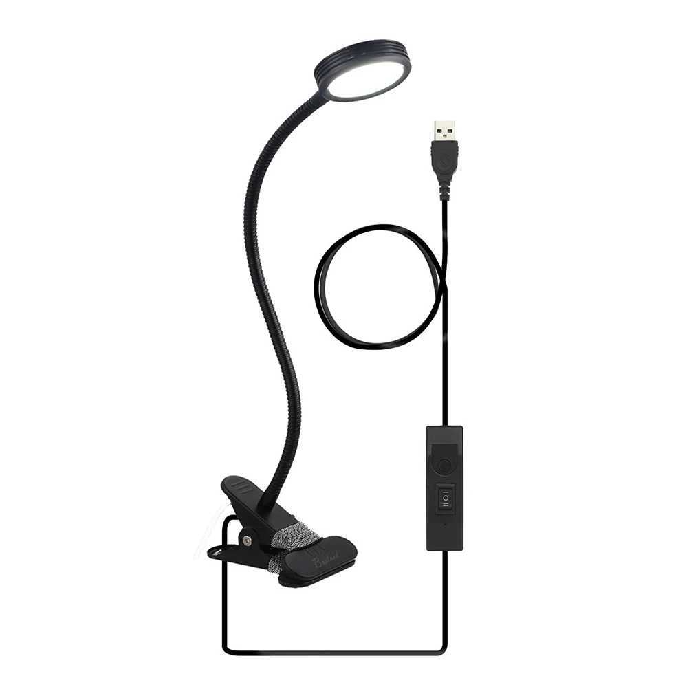 3 Color Led Reading Light 2 Brightness Levels Adjustable Clamp Lamp Book Light For Table Desk Kids Bedroom 15 Inch Gooseneck C250918