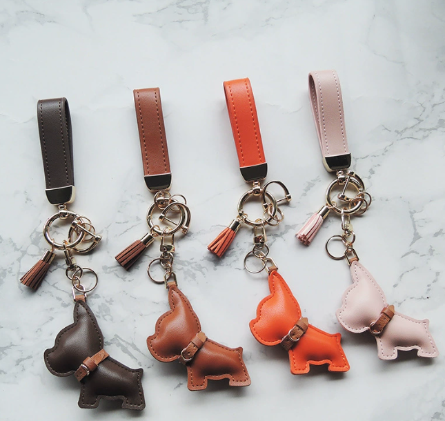 Classic French Bulldog Cute Dog Highend Car Keychain Cartoon Creative Key Chain Bag Pendant Accessory 250728