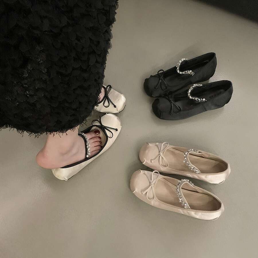 Hidden Wedge Pink Mary Jane Fairy Autumn 2024 New French Style Spring Bow Evening Shoes