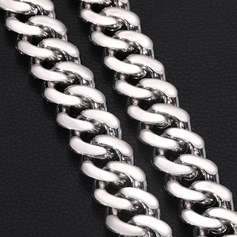 20MM Big Size New Style Iced Out Cuban Link Chain Hip Hop White Gold Plated Miami Cuban Link Necklace for Men Jewelry