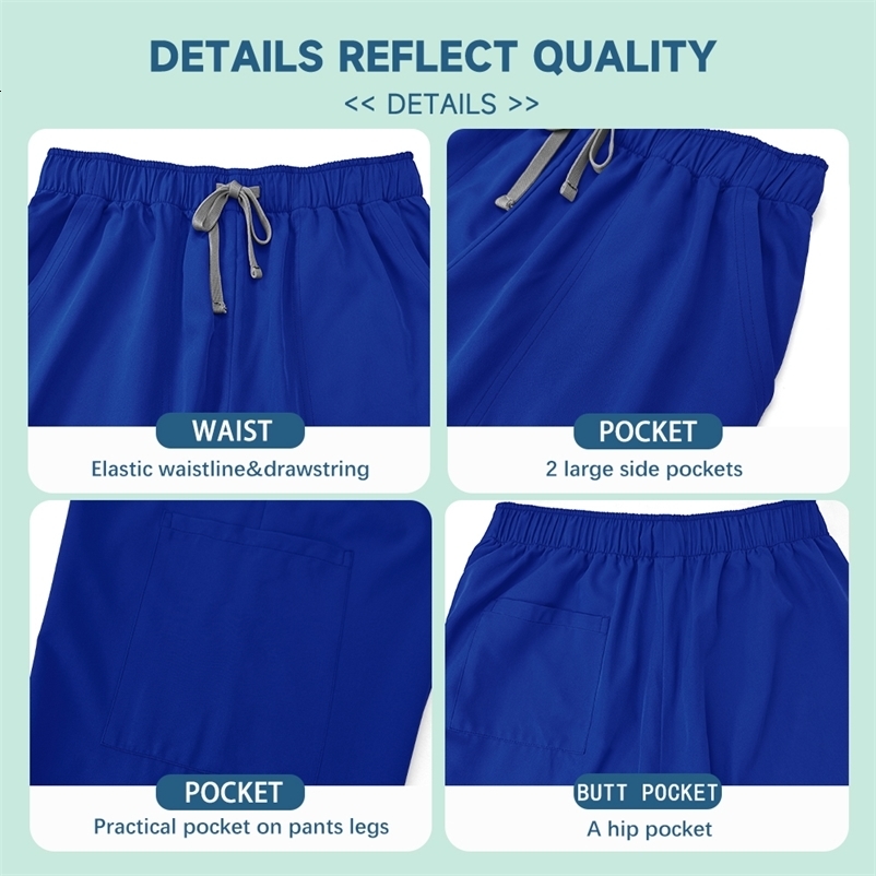 Unisex Uniforms Men Women Nursing Clothes Lab Beauty Costume Nurse Scrubs Set Doctor Dentist Workwear Clinical Top Pants 250918