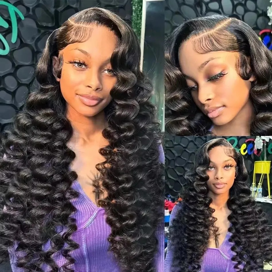 30 Inch Loose Wave Wig Human Hair Curly Wigs Loose Deep Wig 13x6 Hd Lace Front Wig Brazilian Black Deep Wave Frontal Wig For Women Ready To Wear