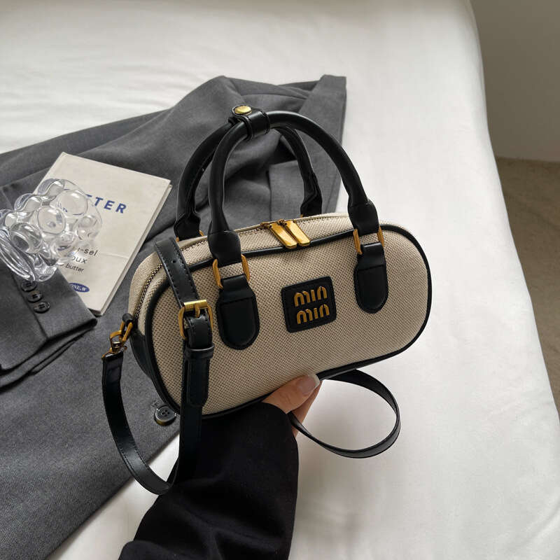 Vintage Texture Boston Tote Bag Designer Bag Color-Block Handheld Pillow Small Bag For Women 2025 New Versatile Fashion Single Shoulder Crossbody Bag