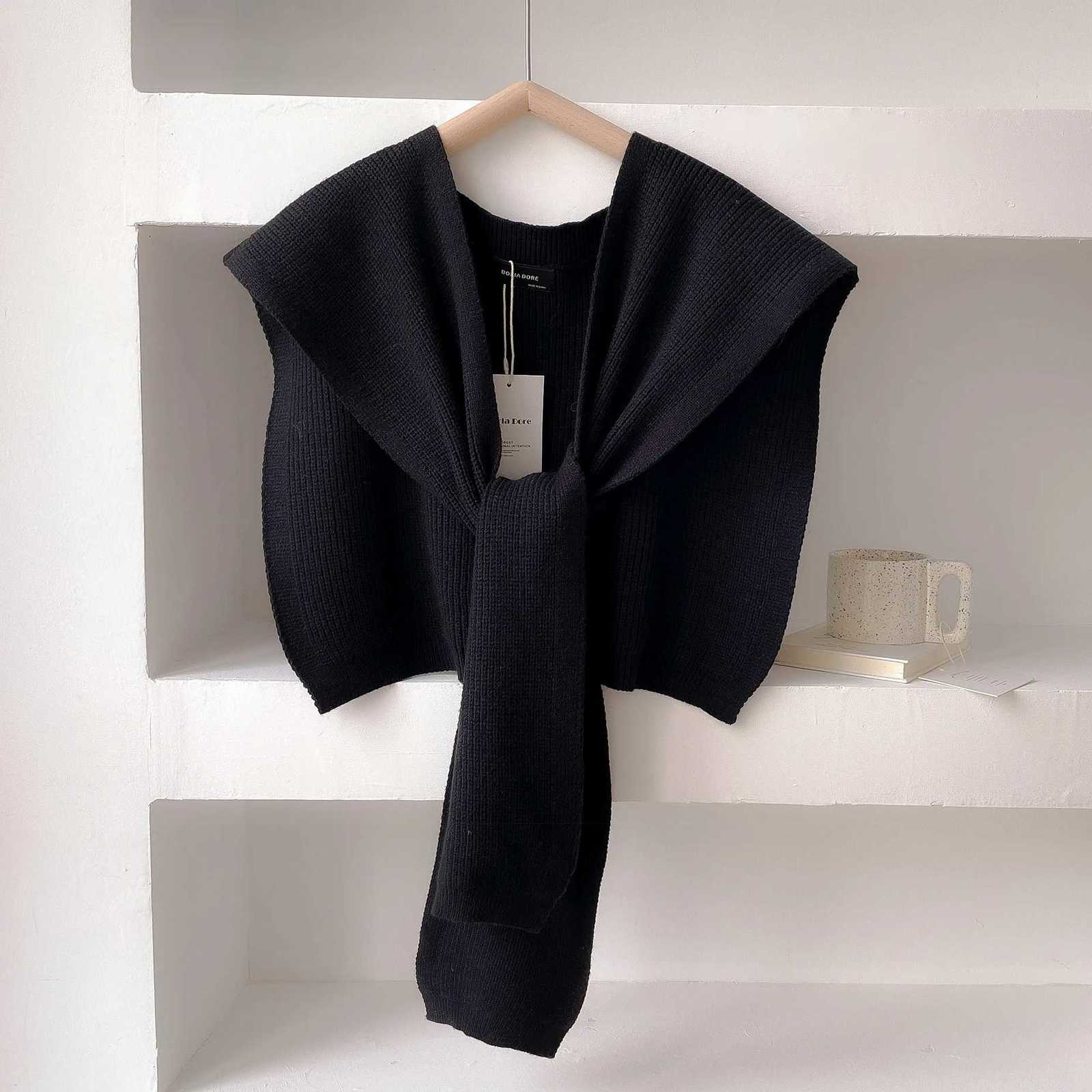 Cashmere Wool Knit Wen Fake Collar Shl Summer Air Conditio Shoder Protect Cervical Spine Thicken Warm Scarf Y250918