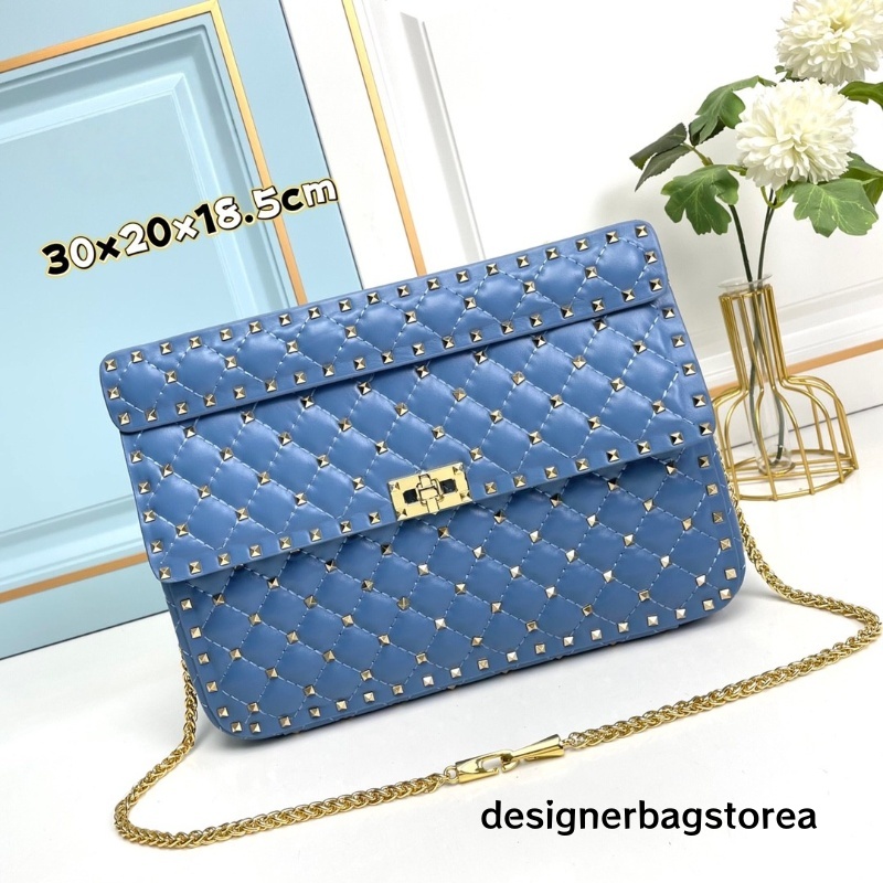 Rockstud HandBag Designer Rivet Women Luxury Shoulder Bags Fashion Chain Flap Bag Crossbody Bags Platinum-Finish Studs And Hardware Studs