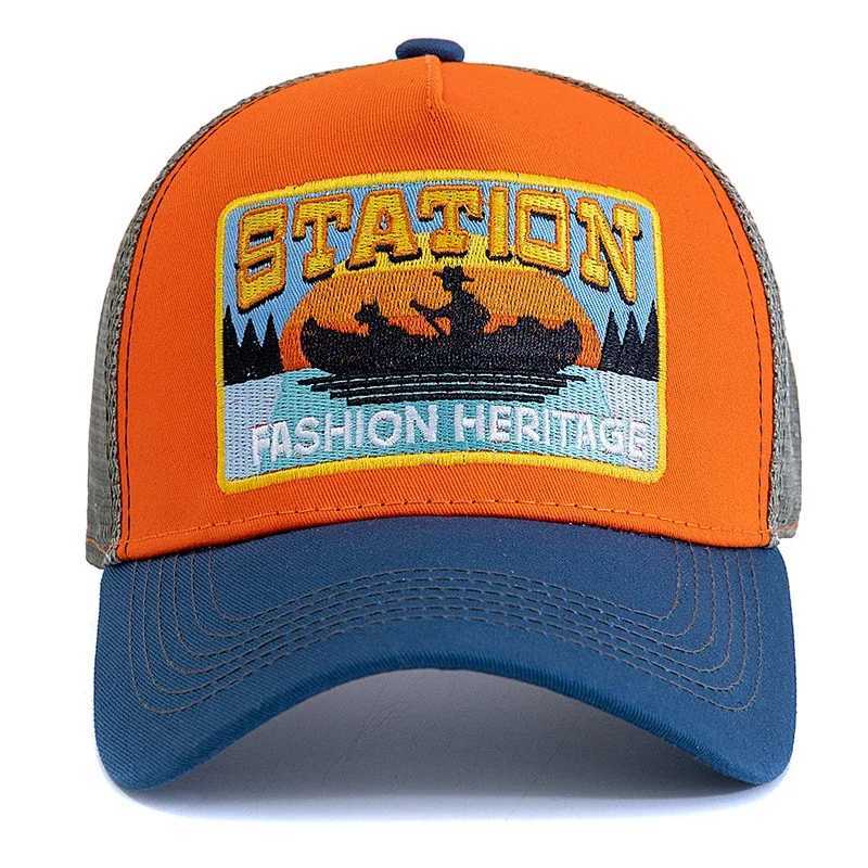 New Style Summer Fishing Cap Breathable Mesh Trucker Hat Men Women Fisherman Embroidered Design Snapback Hat Outdoor Fishing J2509181