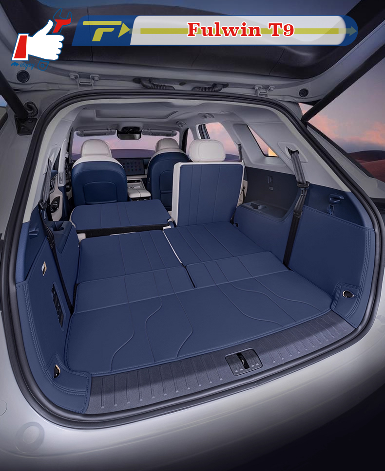 For Chery Fulwin T9 2024 7 Seats Car Trunk Mat Custom Fit Cargo Mat 3D Shape Trunk Liner XPE Trunk Mat Chair-Back Protection Mat Rear Trunk Full-surro