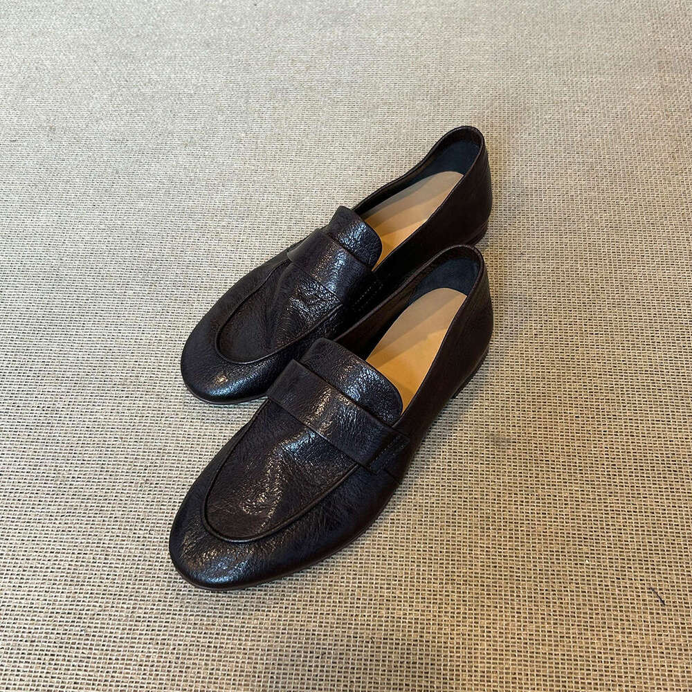 Sheepskin Version Designer Shoe Soft Loafers for Women, Slip-On Simple Genuine Single Shoes, Commuter Flat Little Leather Shoes