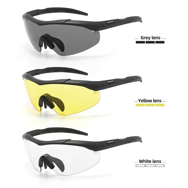 3 ns Tactical Goggs Set Windproof Dustproof CS Military Shooting Bultproof Sunglasses Motorcyc Mountaineering Glasses Y250919