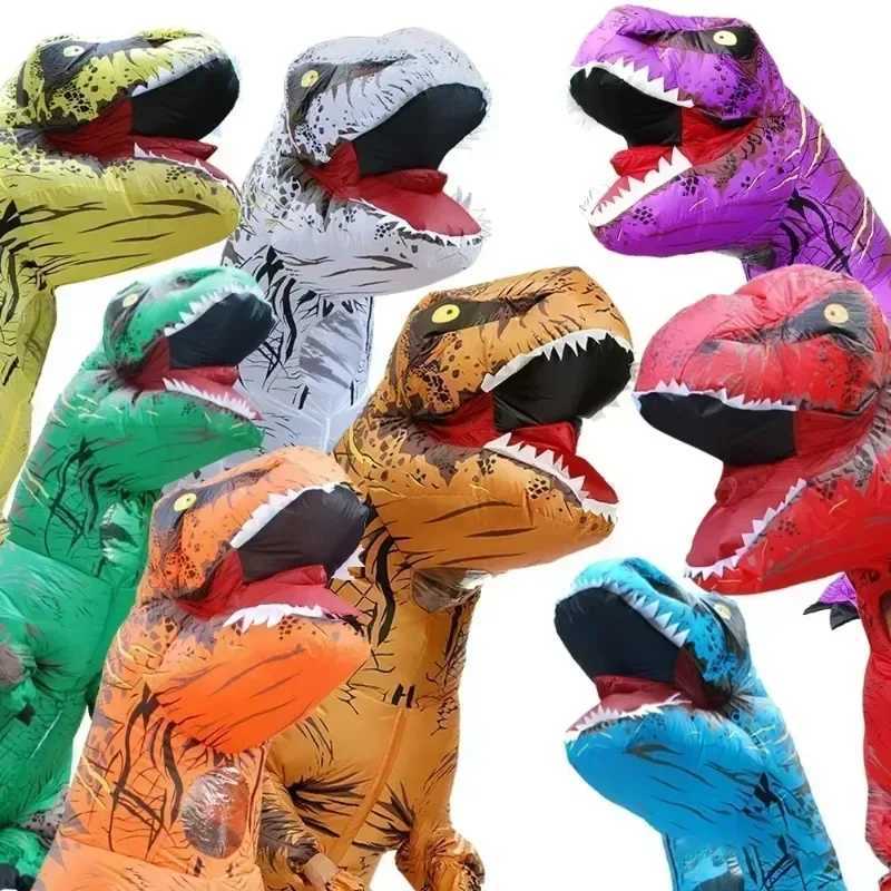 2024 Childrens and Adult Unisex Inflatable Dinosaur Tyrannosaurus Rex Role Playing Costume Halloween Performance Costume L250918EIXT