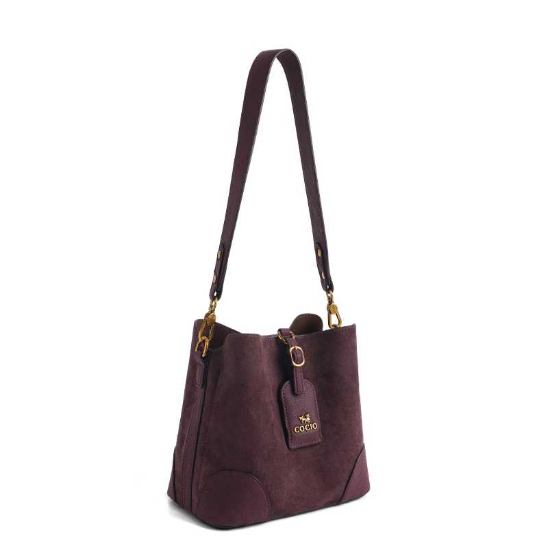 COCIO designer bag New leather bucket bag simple versatile multi compartment handbag niche design hot selling womens bag Luxurious red