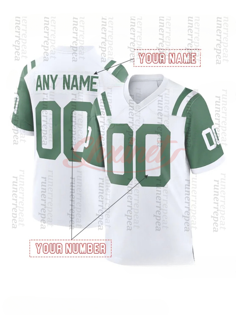 Rodgers Embroidery Custom Football Jerseys Williams Ahmad Sauce Gardner Garrett Wilson custom Breece Hall Zach Lazard Joe Namath Chrebet Martin