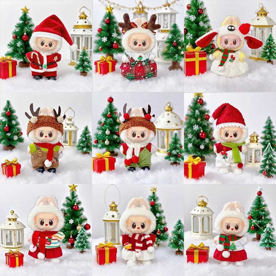 For Labubu Christmas Deer Set Santa Claus Dress Up for V1V2V3 Outfit Holiday Gift Vinyl Doll Dressup Game Christmas Gifts C250919