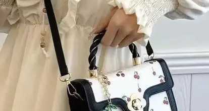 Sweet Cute Cherry Printed Crossbody Bag Fresh Girly Shoulder Handbag Small Square Bags For Girls Stylish Messenger BagsXJ250918