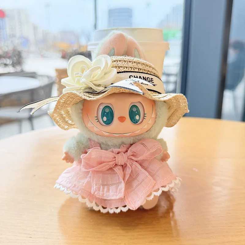 Dolls Clothes For Labubu The Monster Outfit Accessories Clothing DIY Kids Gift Black Camellia Summer Dress Shoes Hat Set FF04N C250919
