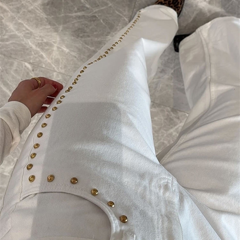 Fashion Beading Jeans Women Casual Baggy Zippers Pockets High Waist Wide Denim Pants Female 2025 Autumn Commute Trouser Lady Z260313