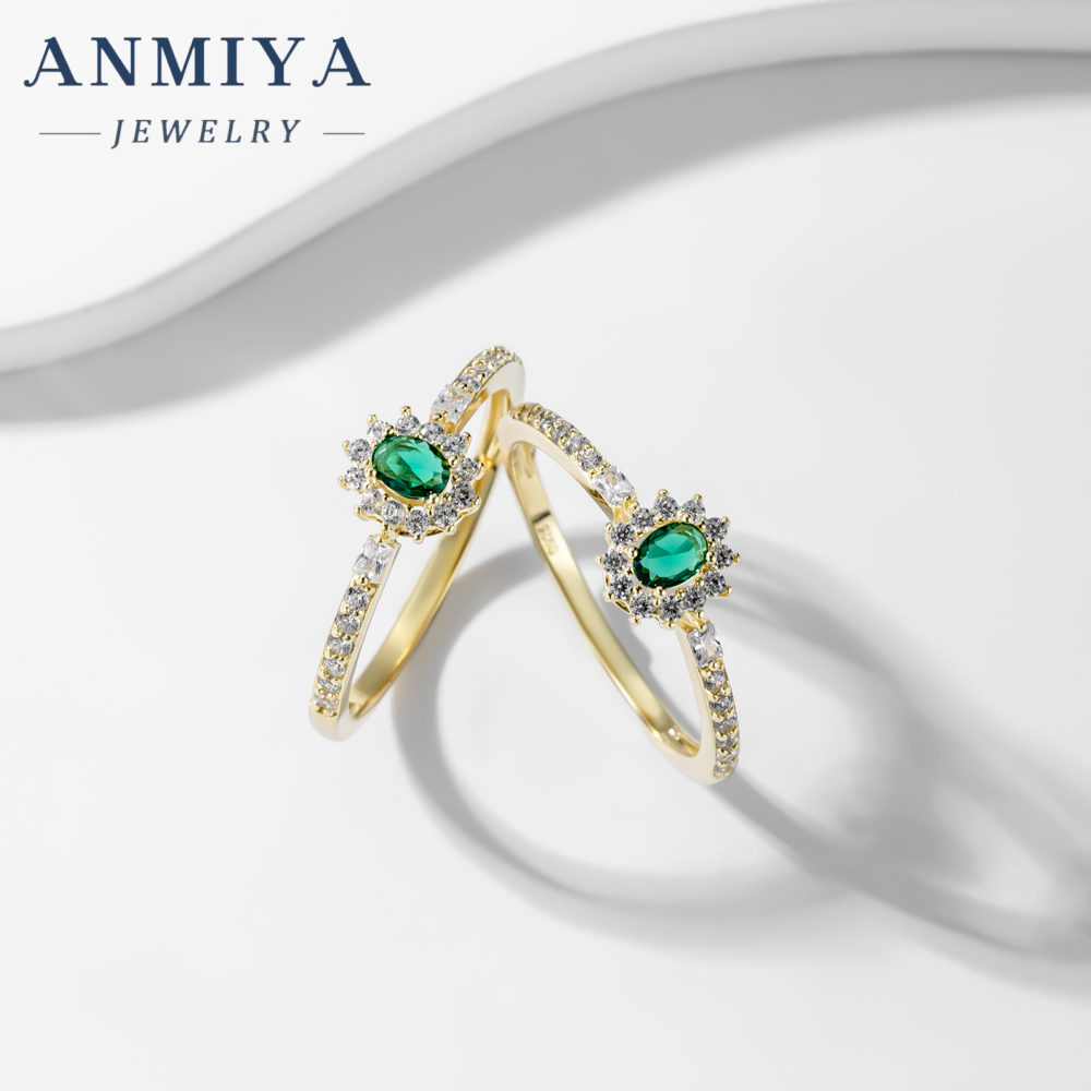 Green Cz Custom Wedding 925 Sterling Silver Gemstone Cubic Zirconia Ring