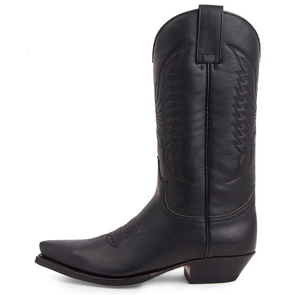 Men Western Cowboy Boots Winter Leather Shoes Embroidered High Boots Couple Shoes Lightweight Comfortable Plus Size 3548 W250919