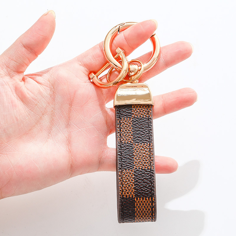 Trendy Brand Presbyopic Keychain Key Ring Car Waist Hanging Unisex Leather Rope Pendant