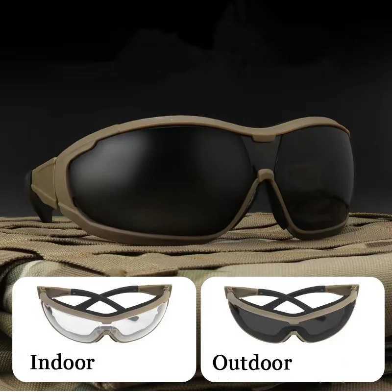 Tactical Windproof Sunglasses Outdoor Goggs Air Gun Color Bult Shooting War Games Eye Protection Motorcyc Riding Glasses Y250919