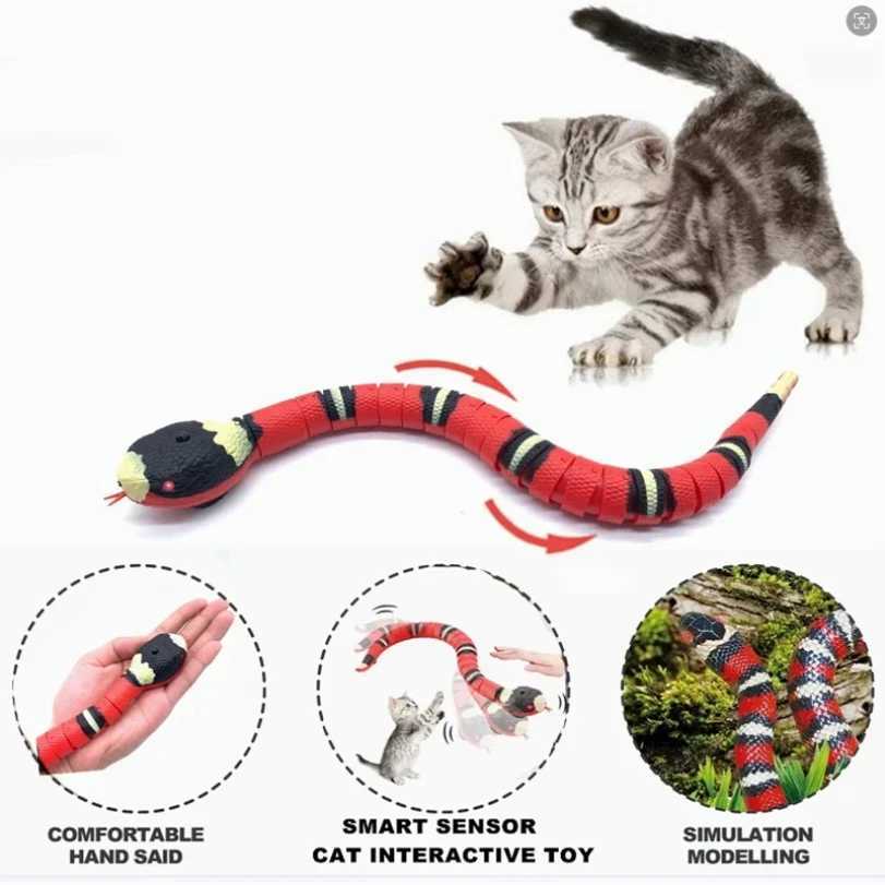 Automatic Cat Toys Interactive Smart Sensing Snake TeaseToys for Cats USB Charging Cat Accessories for Pet Cats Game Play To X250918