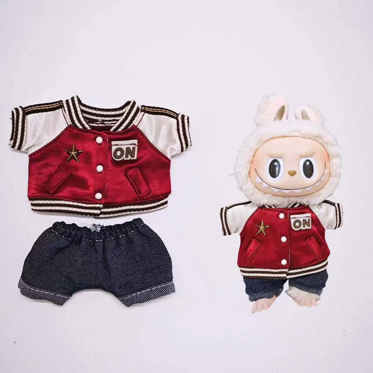 Mini Plush DollS Clothes Outfit Accessories For Korea Kpop Exo Labubu V1 V2 Idol Dolls Goose Dinosaur Macaron Clothing Gift C250919