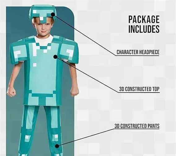 Carnival Party Dress Mask Classic Creeper Anime Game Character Set Diamond Armor Cosplay Costume Childrens Clothing L250918
