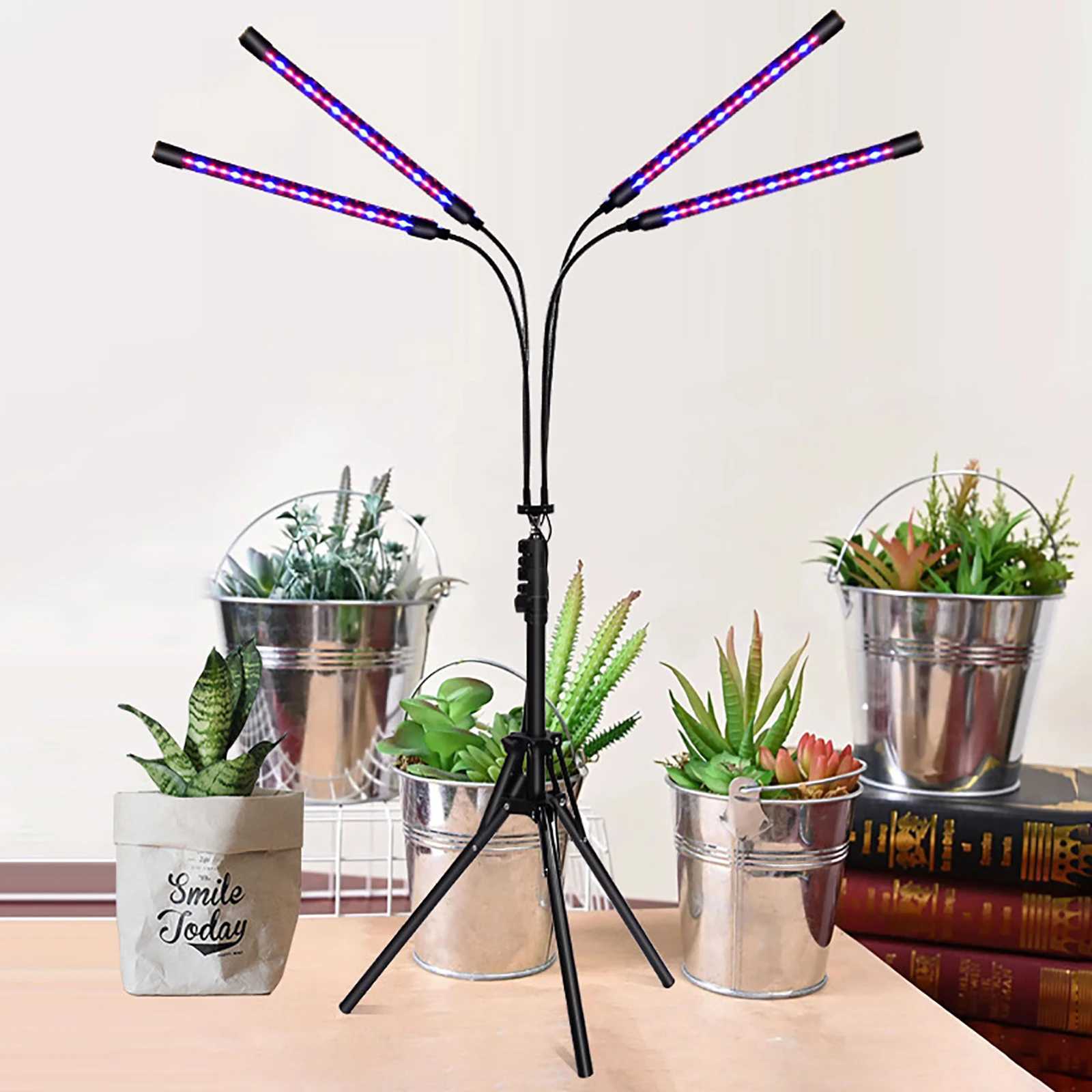 USB houseplant growth light adjustable height stand and gooseneck tube 3 light modes 3912H timer 20100 brightness adjus C250919