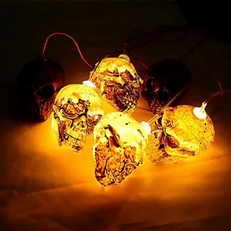 Solar Halloween String Lights Skull Ghost Pumpkin Heads Horror Outdoor Decor for Garden Yard Patio Haunted House Display C250919