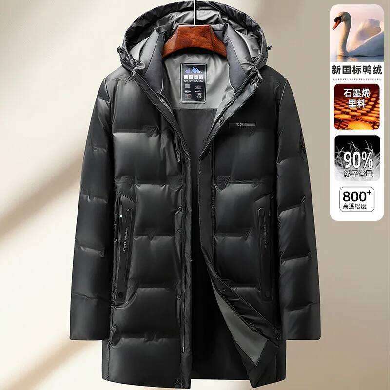 2024 new arrival jacket 90% white duck jackets men,mens long style fashion thicken warm winter down coat,parkas men