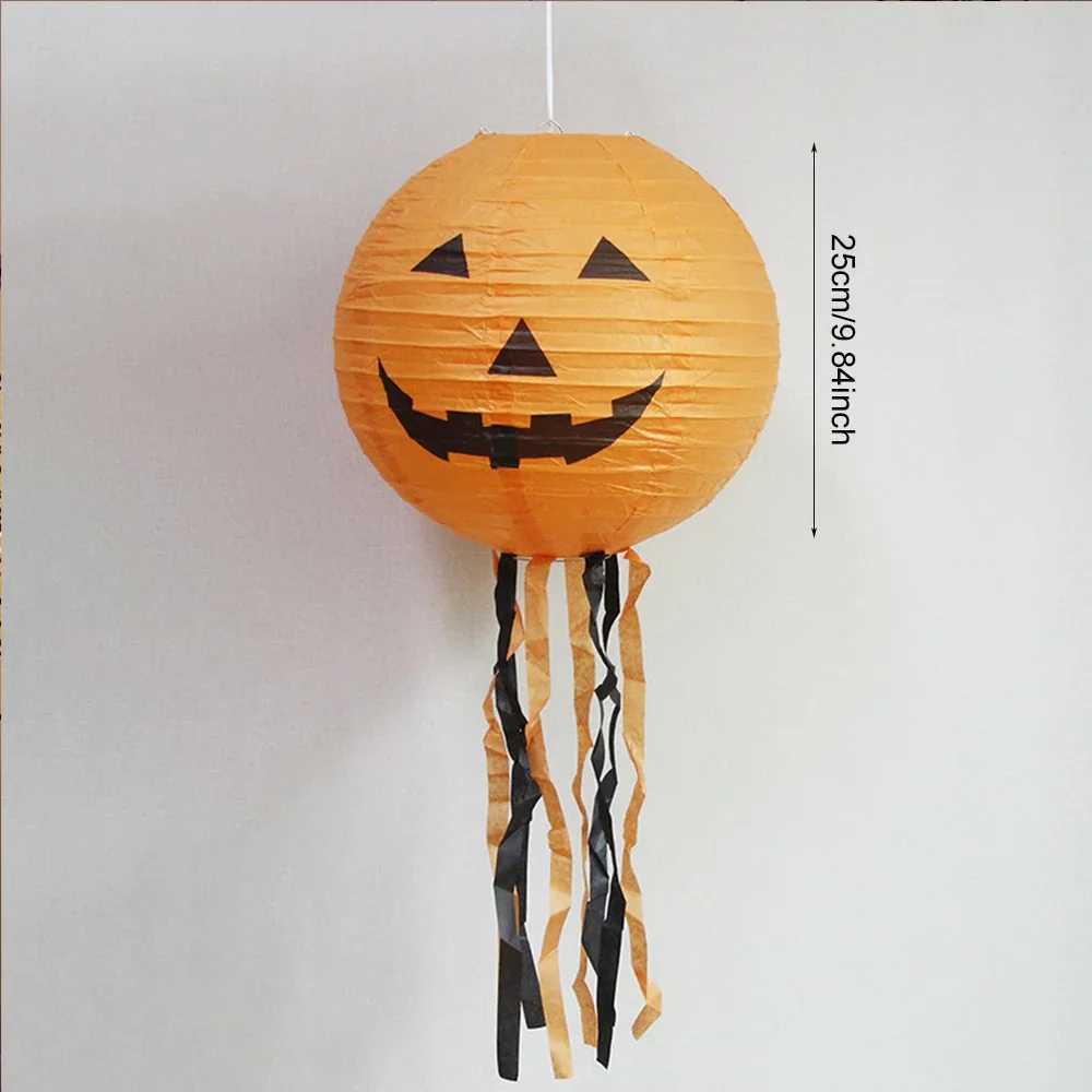Runtow 5pcs 25cm Halloween Paper Lanterns Pumpkin Spider Bat Skeleton Lantern for Halloween Party Decor Not Include Light C250919