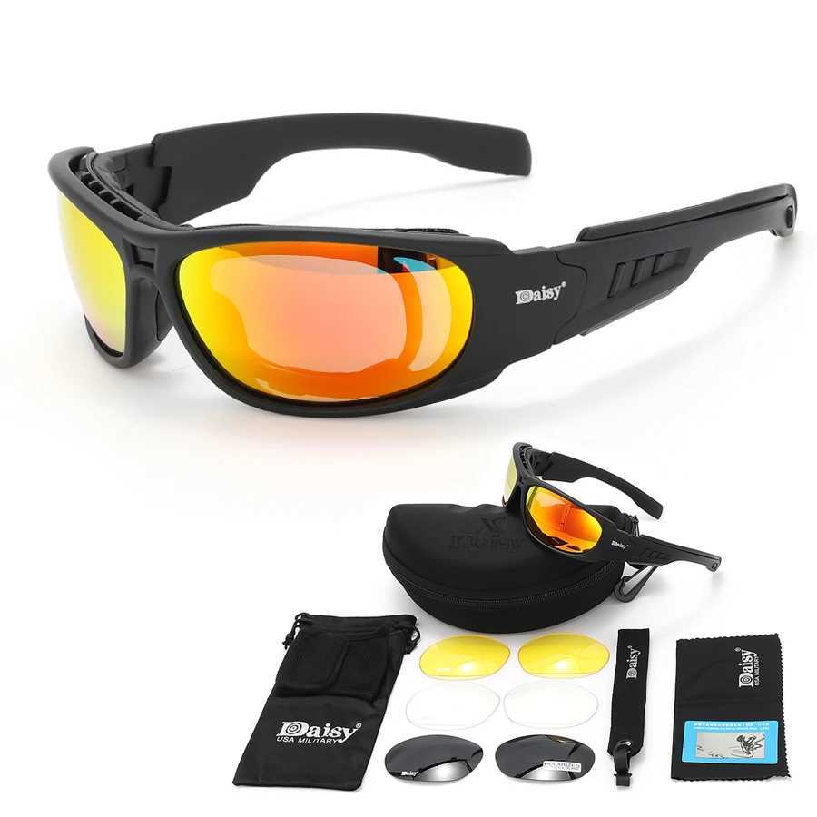 Military C6 Tactical Glasses Air Gun Shooting Protective Glasses Outdoor Cycling Sports Sunglasses Windproof Polarized Glasses J250919