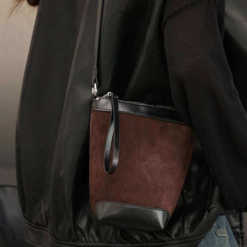 Designer Bag Luxury Bag Autumn And Winter Women's Genuine Suede Mini Bucket Bag, Designer Handbags, Top-Grain Leather Commuting Crossbody Bag