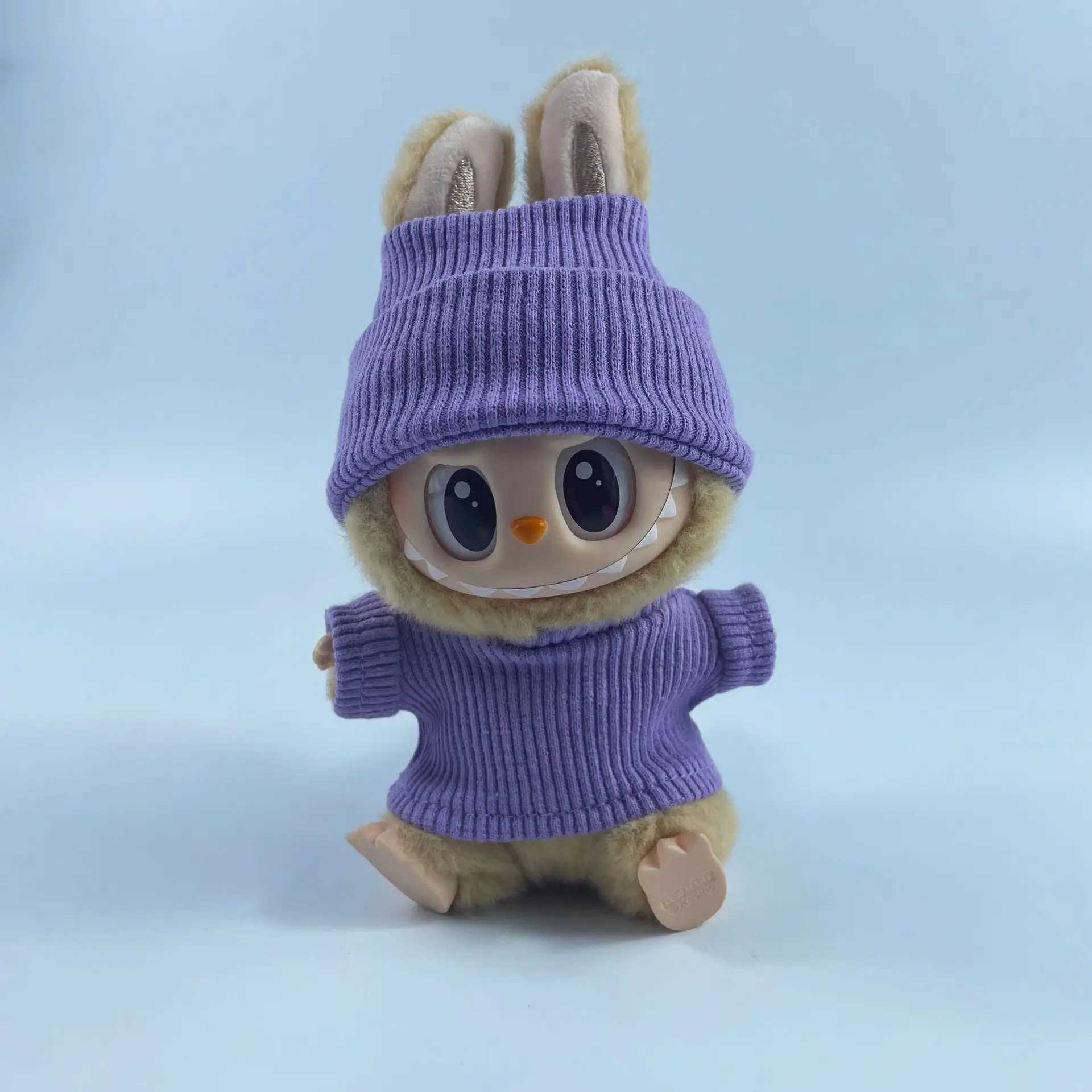 For 1517cm Ropa Labubu Doll ClothesSweater Set customization Match Knitted Hat Tshirt Dopamine Color Matching Fashion Design C250919