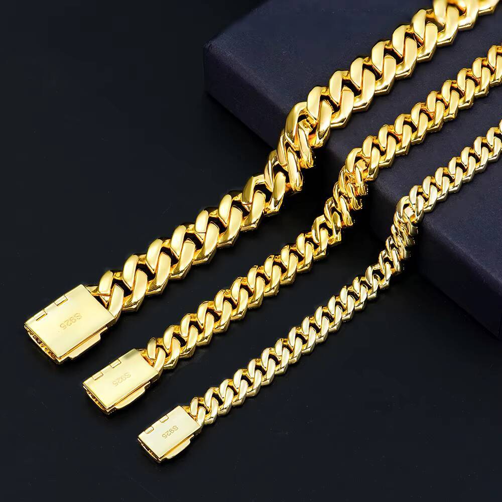 Moissanite Iced Out Cuban Link Chain 925 Sterling Silver Moissanite Bracelet Hip Hop Jewelry Bracelet for Men